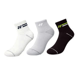 Yonex Socks M 2575T 3X1 - WHITE/LIGHT GRAY/BLACK (Pack of 3 socks)