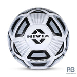 Nivia Black & White Football Size 5 – 32 Panel Rubberized Stitched Ball for Hard Ground & Training | Official Adult Match Football.