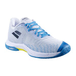 Babolat Shadow Spirit 2 Badminton Shoes (White/Algiers Blue) – Lightweight Indoor Court Shoes | Buy Online at Probadminton.in.