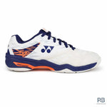 YONEX SHB 57 EX BADMINTON SHOES (WHITE/NEON ORANGE).