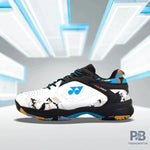 Yonex Arma Force Badminton Shoes for Men (White/Black/Mali Blue).
