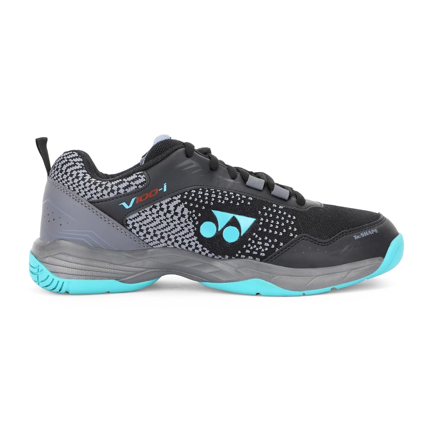 Yonex V100-i Badminton Shoes ( Black / Vivid sky)