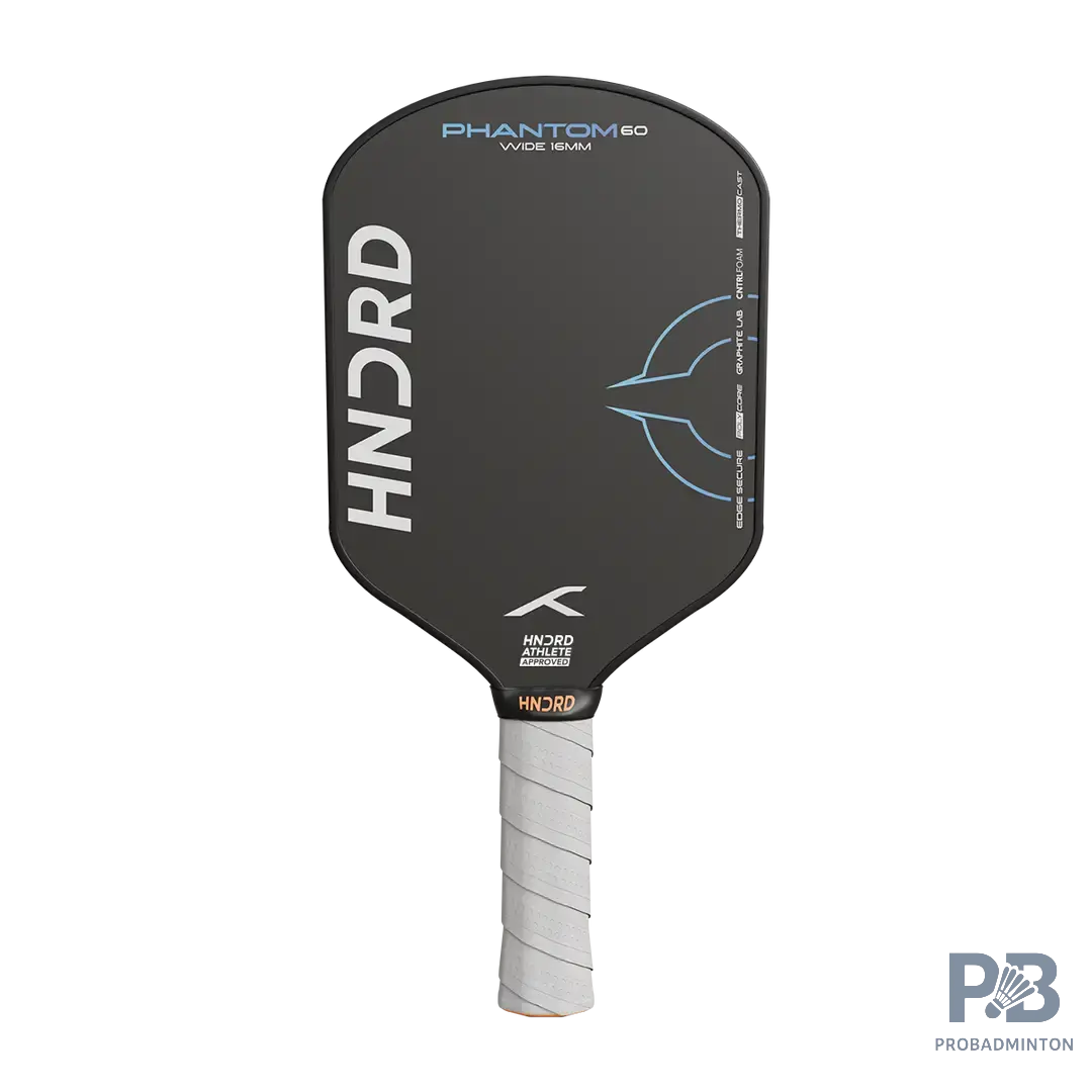 Hundred Phantom 60 Pickleball Paddle (Wide/Extended) | Fiberglass Face & Polymer Core for Power & Spin | Ideal for Recreational Play | ProBadminton.in.