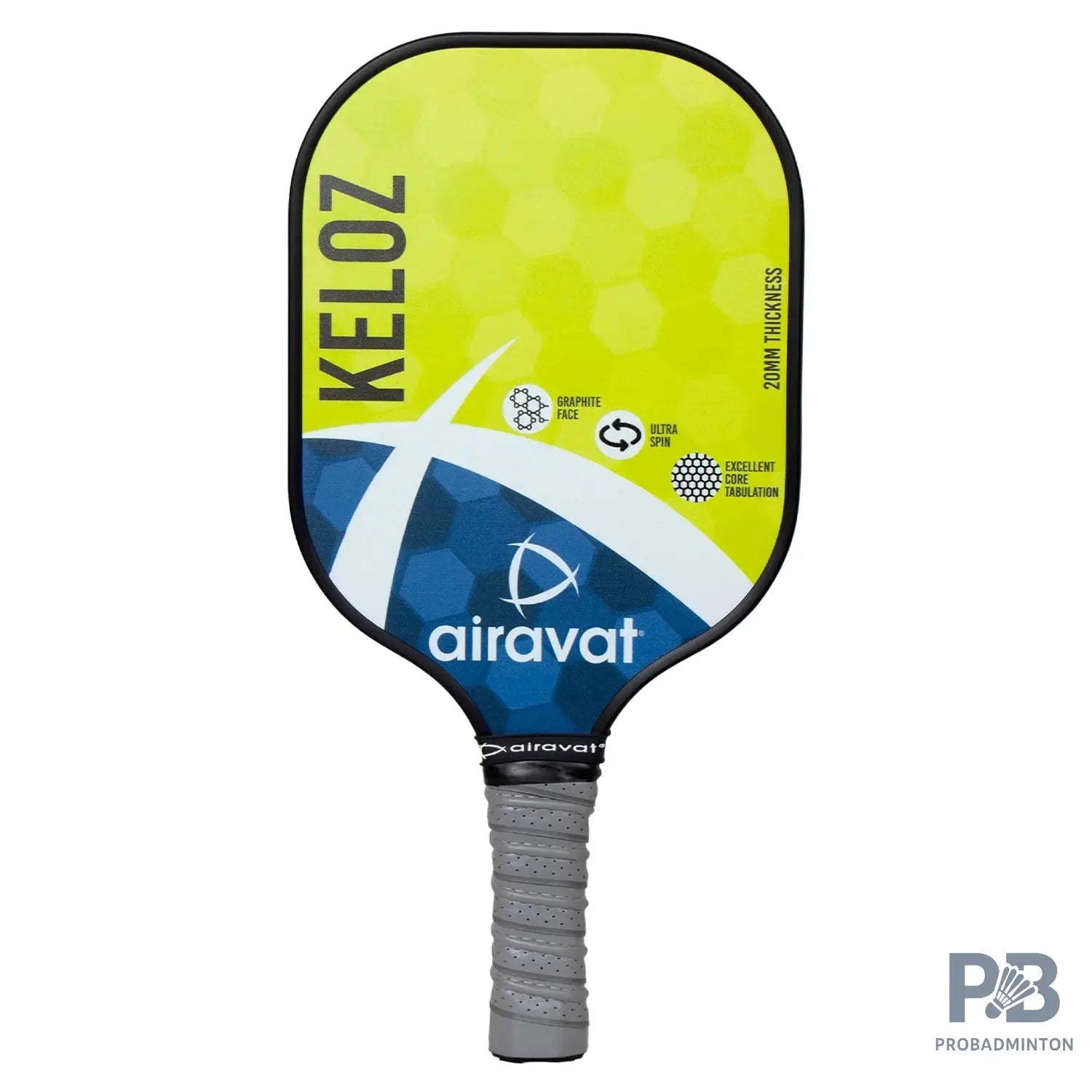 Airavat Keloz 7402 Pickleball Paddle – Carbon Graphite Paddle Ball in India | Best Pickleball Paddles India for Beginners (Black, Cyan, Lime Green).