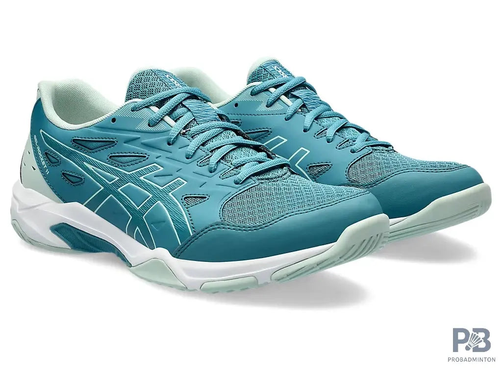 ASICS GEL ROCKET 11 INDOOR SHOES (BLUE TEAL/PALE MINT).