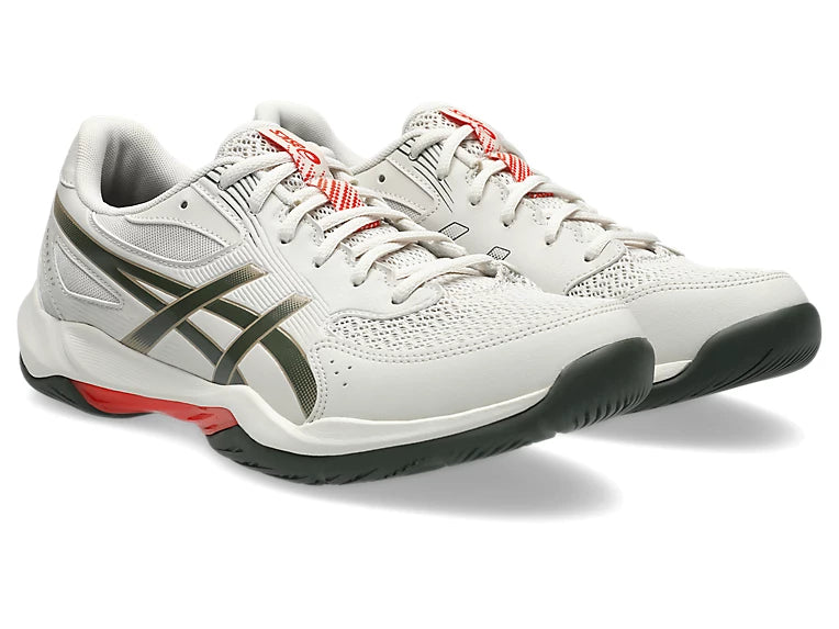 ASICS Gel Rocket 12 badminton shoes side view Soft Oat Khaki Vintage