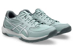ASICS Gel Rocket 12 badminton shoes side view Ocean Haze Concrete