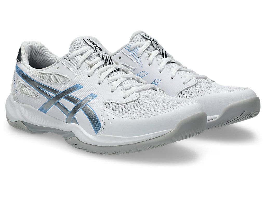 asics gel rocket 12 white blue bell badminton shoes mens