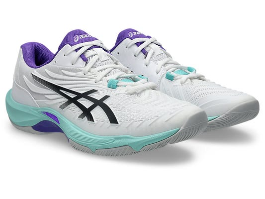 ASICS COURT CONTROL FF 4 badminton shoe side view White Illuminate Mint