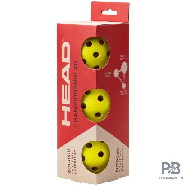 HEAD Championship 40 Outdoor Pickleball Balls | Pack of 3 | USAPA Approved | Best Pickleball Ball in India Online.