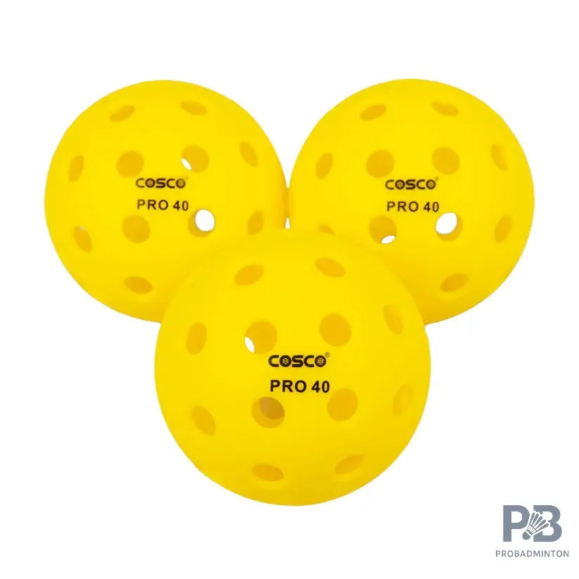 Cosco Pro 40 Pickleball Balls Pack of 3 | Durable Outdoor Play | Best Pickleball Ball in India Online.
