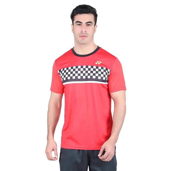 Yonex Round Neck Sports T-Shirt 1794 – High Risk Red | Lightweight Badminton & Training Wear.