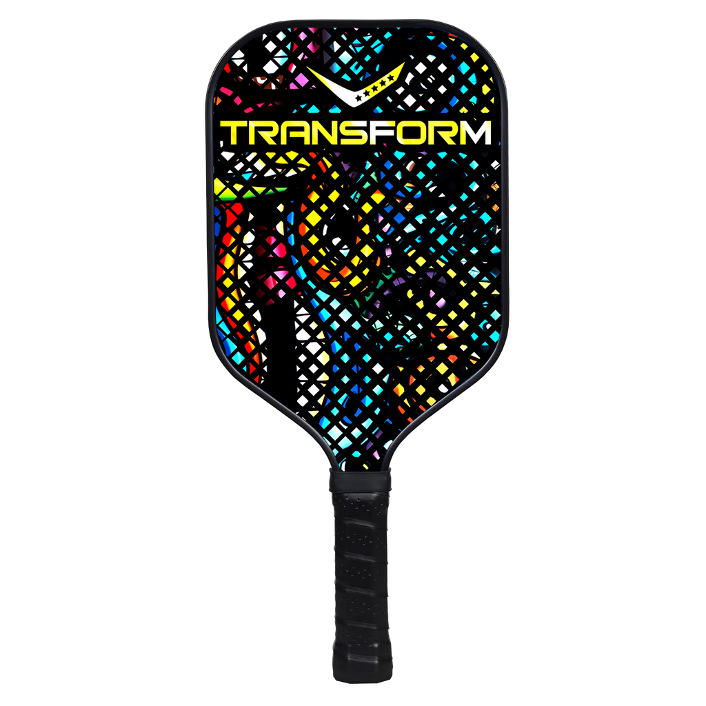 Transform Raptr Picklebal Paddel – Carbon Fibre Face, Control Pro Core, and SpinForce Textur for Power and Controll.