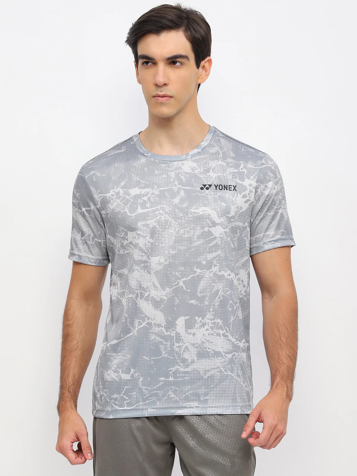 YONEX T Shirt Round Neck 2963 - Glacier Gray – Premium Breathable Tee for Badminton & Tennis Players | Probadminton