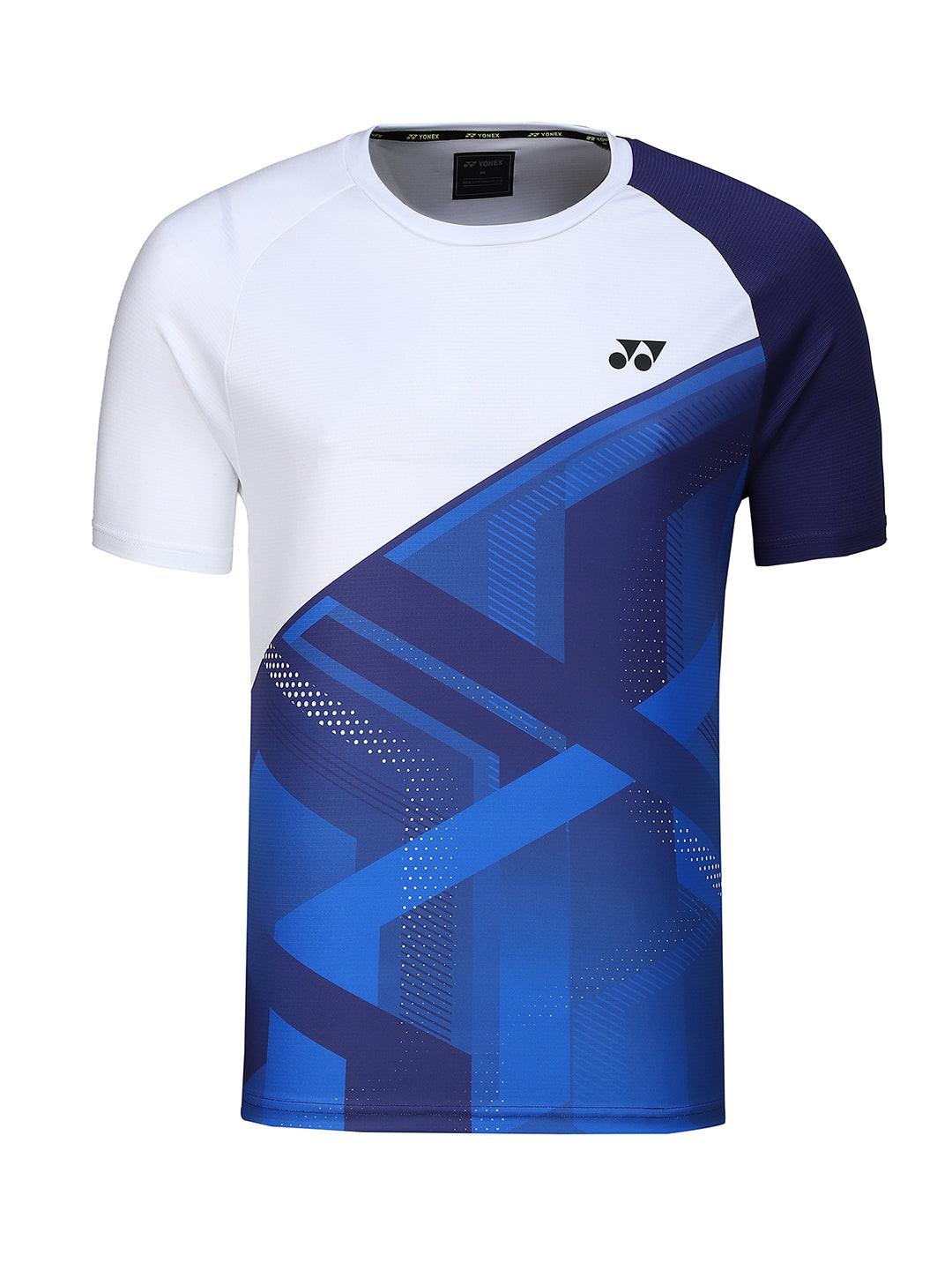Yonex Badminton Tshirt Round Neck M 2993 - White Skipper Blue.