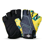 Breathable Lycra gym gloves with stretch fit and finger gussets for workout training
