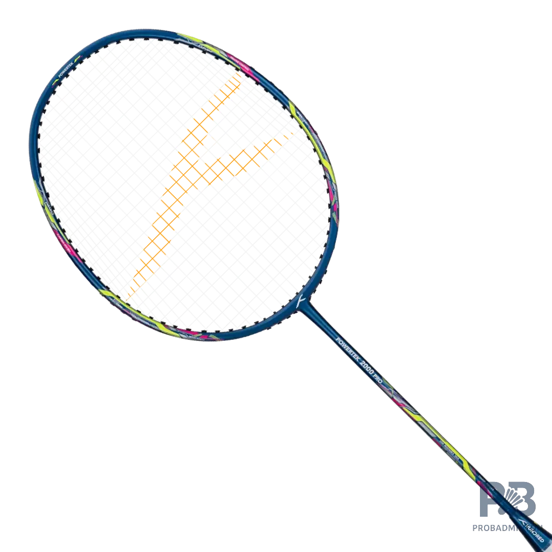HUNDRED Powertek 2000 Pro Badminton Racket - Head Heavy 90g, Carbon Graphite, 24LBS (HBRR-3S034).