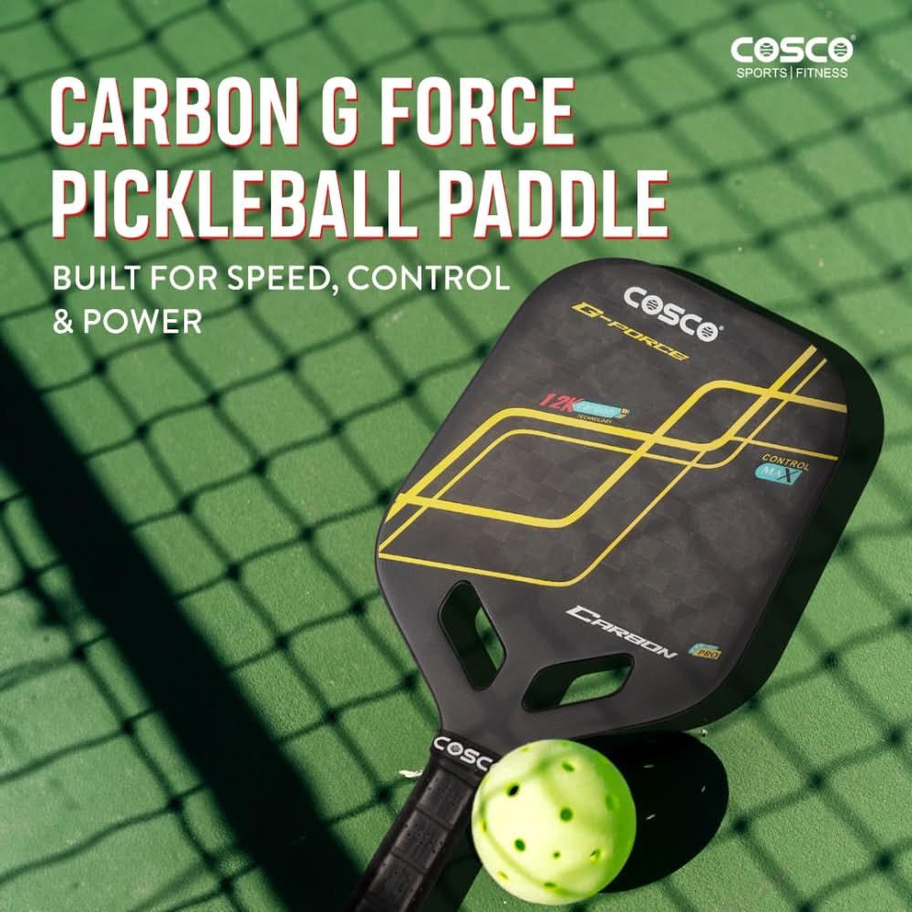 Cosco Carbon G-Force Pickleball Paddle | Lightweight Carbon Graphite Paddle | Buy Online at Probadminton.in.