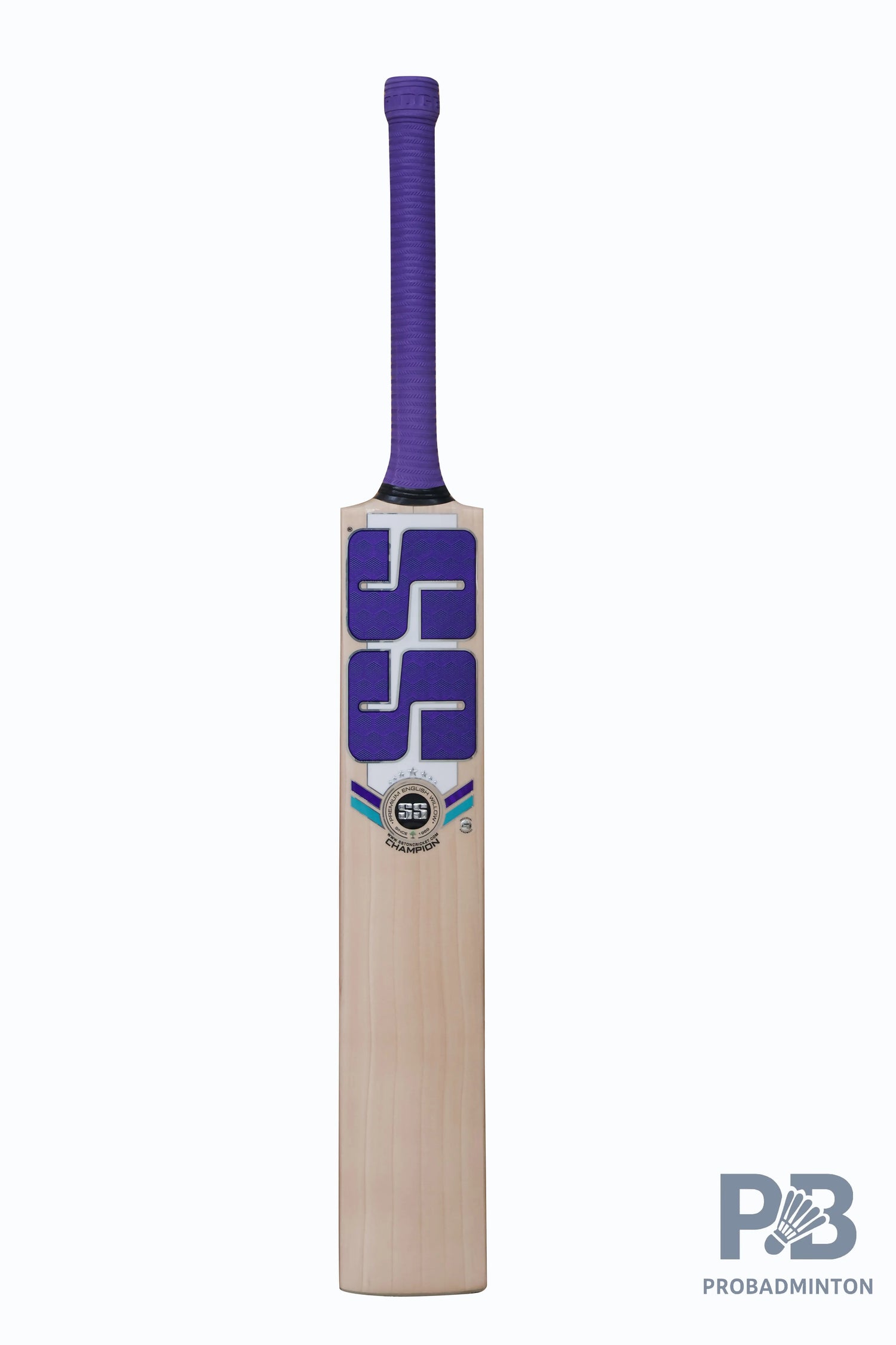 SS Champion English Willow Cricket Bat – Grade 3 Air-Dried Willow Bat with Massive TON Edges, Chrome Sticker, Premium Grip & SS Cover.