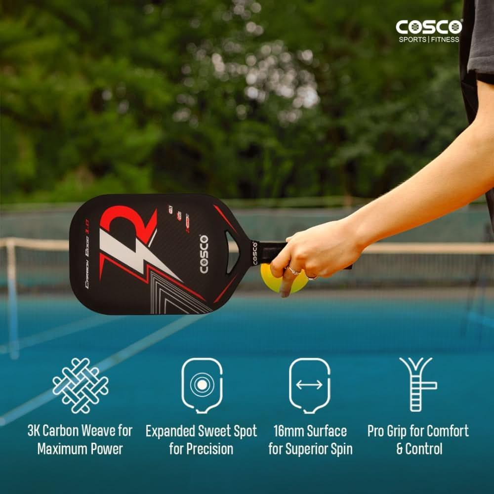 Cosco Carbon Edge 1.0 Pickleball Paddle | Lightweight Carbon Paddle for Beginners & Recreational Play | Buy Online at Probadminton.in.