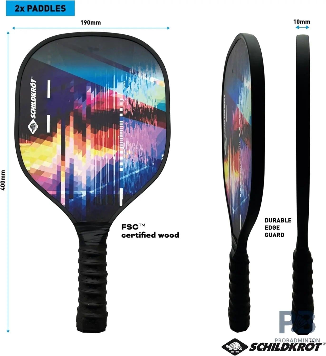 Schildkrot Pickleball Set – Best Paddle Ball in India for Beginners | 2 Rackets + Indoor & Outdoor Balls | Pickleball Paddle India.