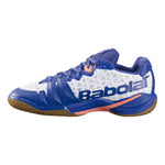 Babolat Shadow Tour 4 Men’s Badminton Shoes White/Blue Navy – Professional Indoor Court Shoes | Buy Online at Probadminton.in.