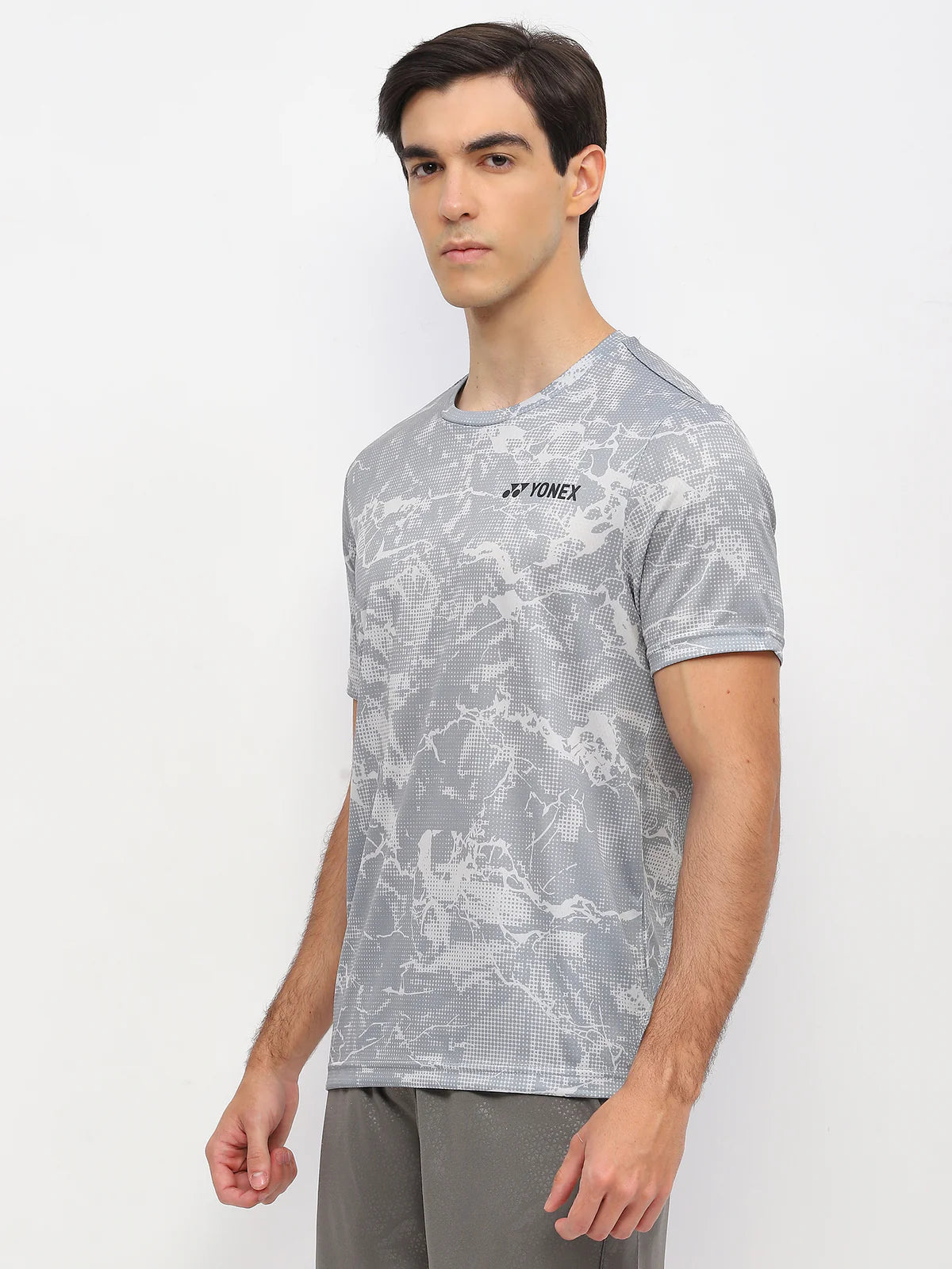 YONEX T Shirt Round Neck 2963 - Glacier Gray – Premium Breathable Tee for Badminton & Tennis Players | Probadminton