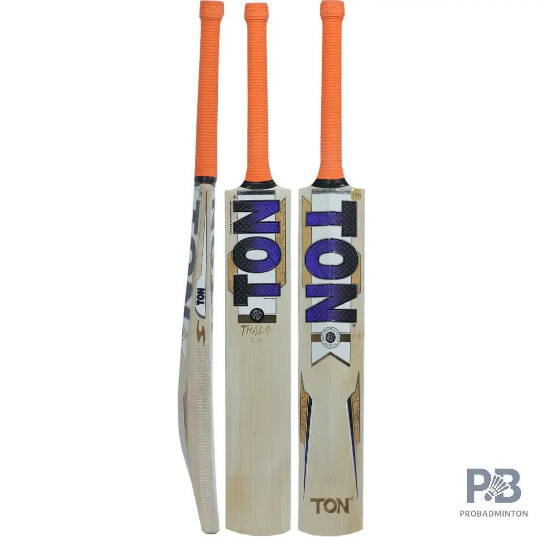 SS Dhoni Thala 3.0 English Willow Cricket Bat – Grade 3 Air-Dried Willow Bat with Massive TON Edges, Chrome Sticker, Premium Grip & SS Bat Cover | Made in India.