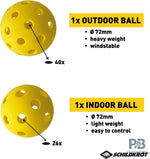 Schildkrot Pickleball Set – Best Paddle Ball in India for Beginners | 2 Rackets + Indoor & Outdoor Balls | Pickleball Paddle India.