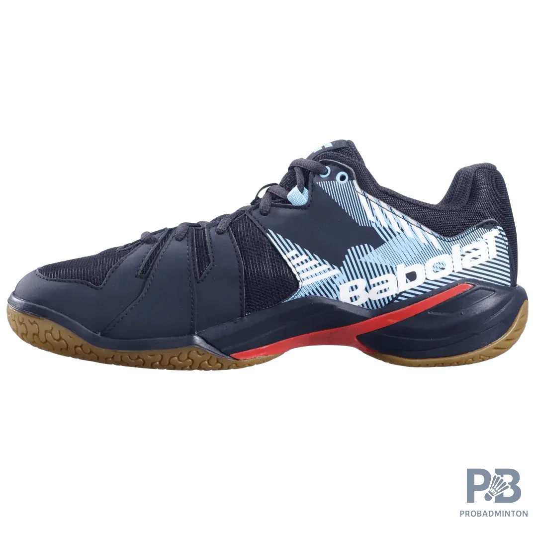 Babolat Men's Shadow Spirit Badminton Shoes- Black/Tomato Red.
