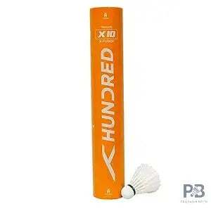 HUNDRED X-10 Feather Shuttlecock | Premium Goose Feather Shuttlecocks for Badminton – Tournament-Grade Speed, Durability & Consistent Flight | Best in India | Pack of 12.