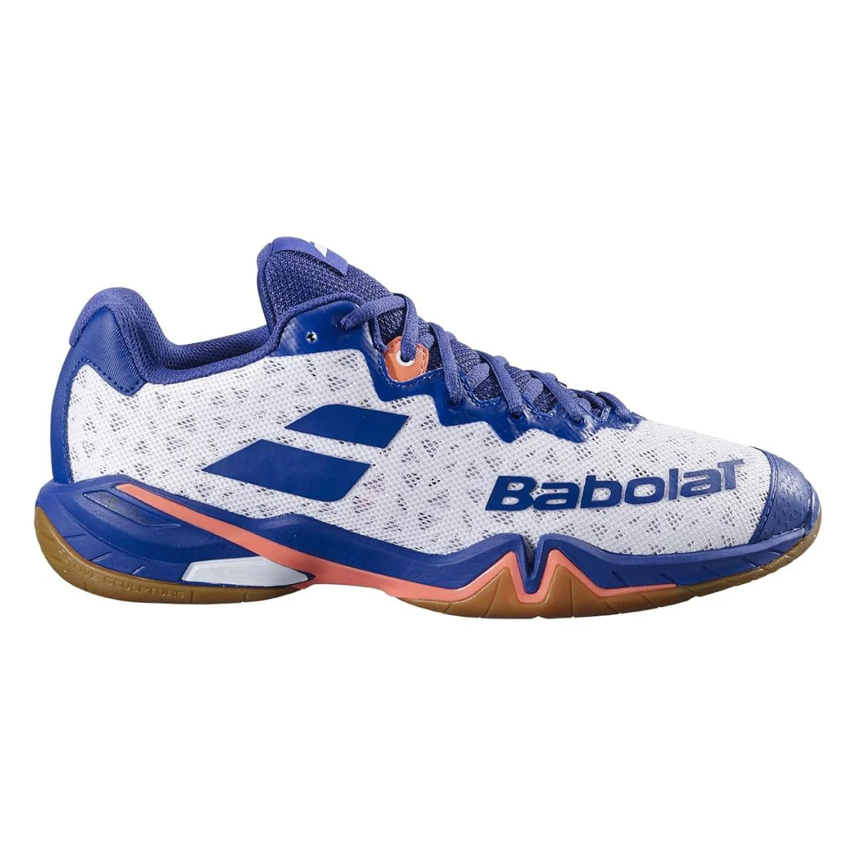 Babolat Shadow Tour 4 Men’s Badminton Shoes White/Blue Navy – Professional Indoor Court Shoes | Buy Online at Probadminton.in.
