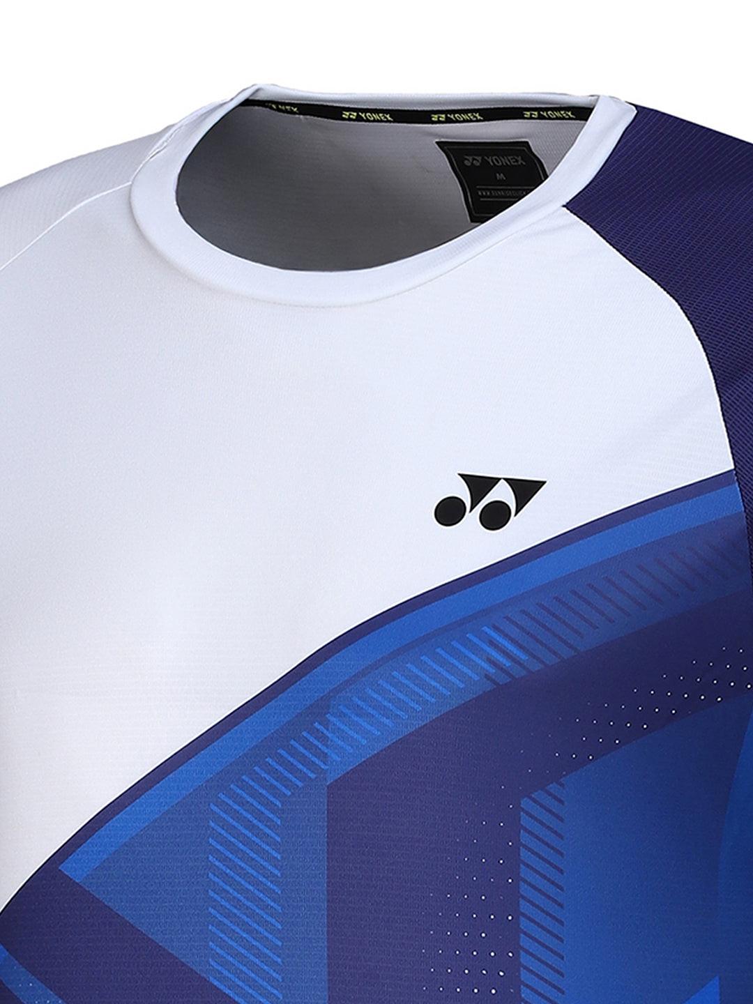Yonex Badminton Tshirt Round Neck M 2993 - White Skipper Blue.