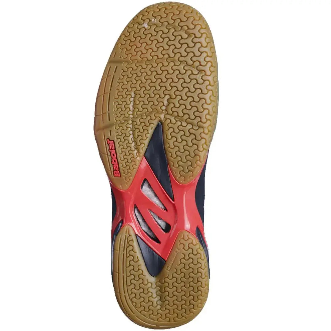 Babolat Men's Shadow Spirit Badminton Shoes- Black/Tomato Red.