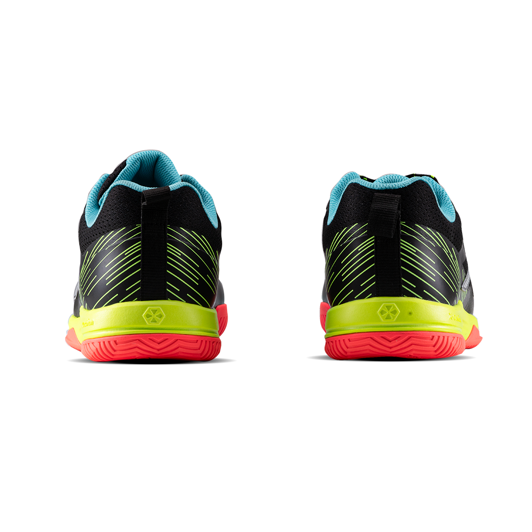 hundred court sonic pbx padel shoes black lime ornge


