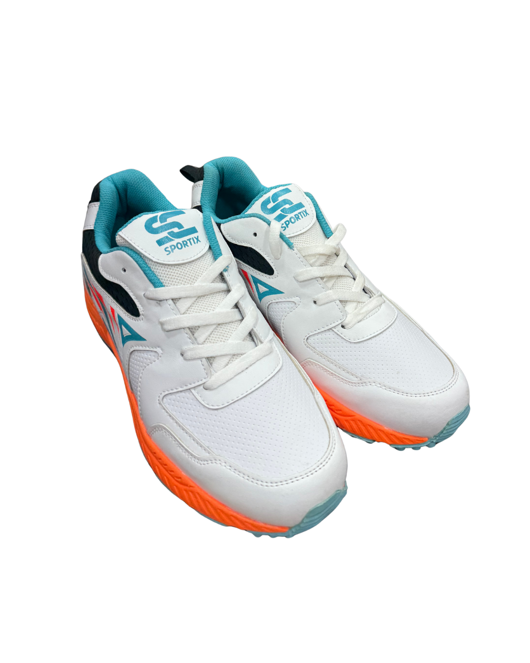 Sportix Max Power cricket shoes top view orange white sole