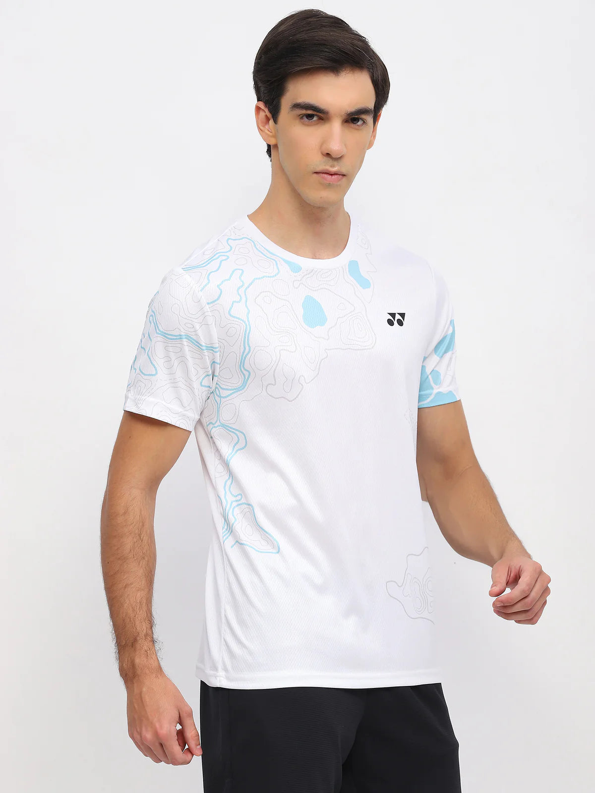 yonex badmnton shirt round nek 2962 white