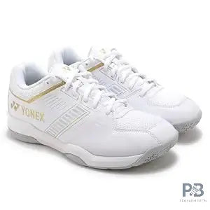 YONEX POWER CUSHION STRIDER FLOW WIDE Badminton Shoe (WHITE/GOLD).