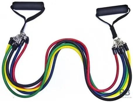 Power Elastic Resistance Bands Home Gym Extreme BD-303 | Adjustable 5 Level Fitness Tube Set | Latex Rubber Exercise Bands for Workout & Bodybuilding.