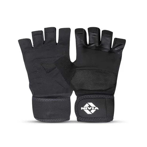 Enduro cross training gloves with PU palm grip breathable mesh and flexible Lycra fit for gym workouts