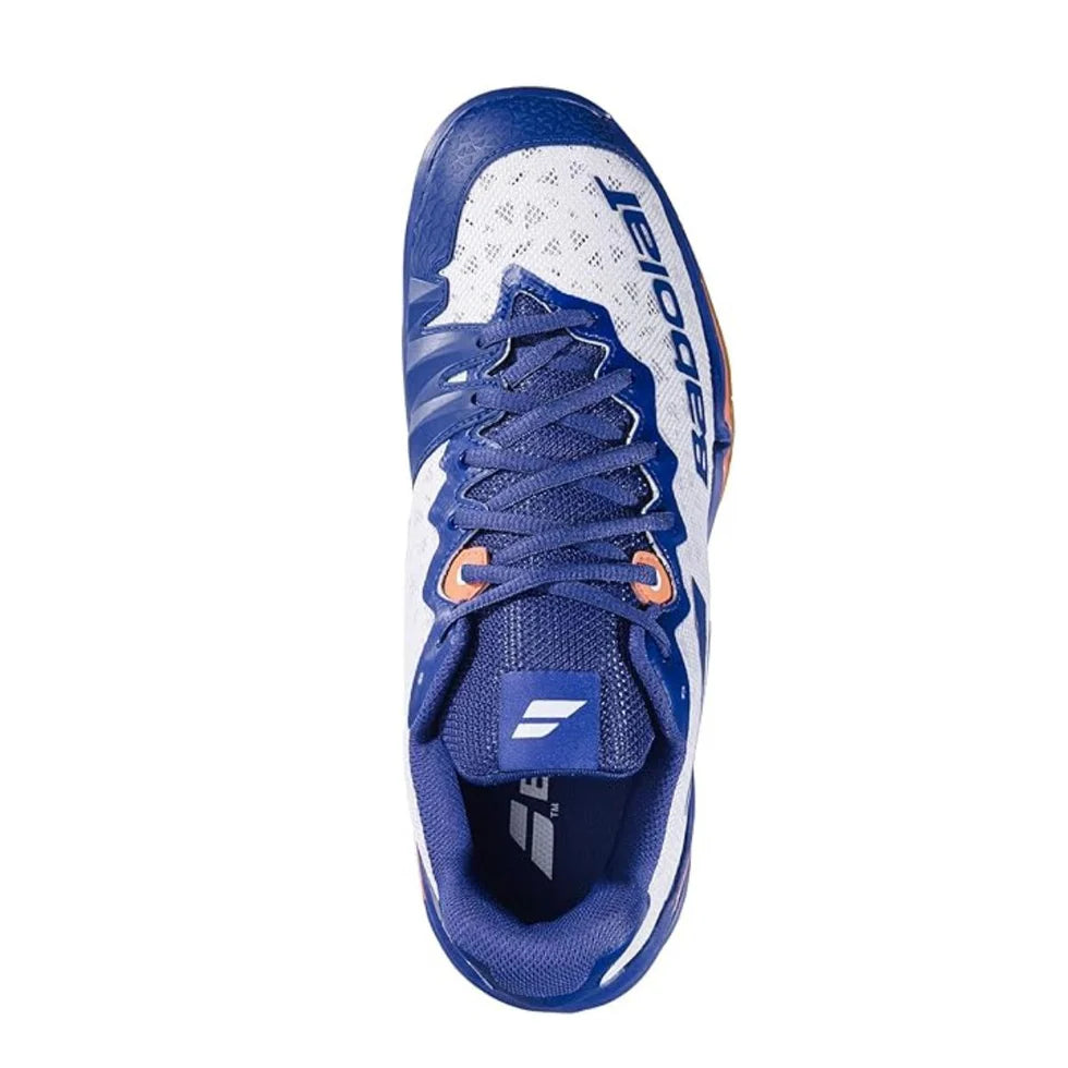Babolat Shadow Tour 4 Men’s Badminton Shoes White/Blue Navy – Professional Indoor Court Shoes | Buy Online at Probadminton.in.