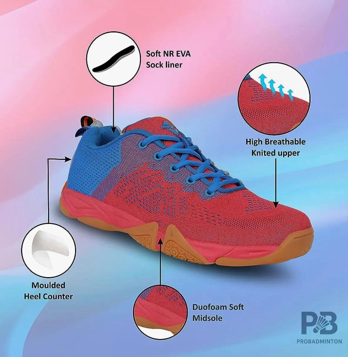 NIVIA BADMINTON SHOE GLISTER 2.0 RED.