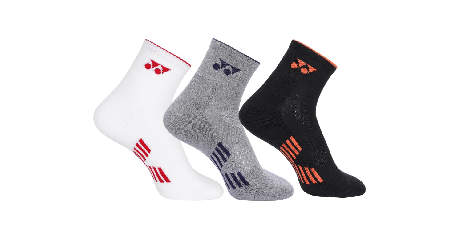 Yonex Socks M 2575T 3X1 - WHITE/LIGHT GRAY/NAVY