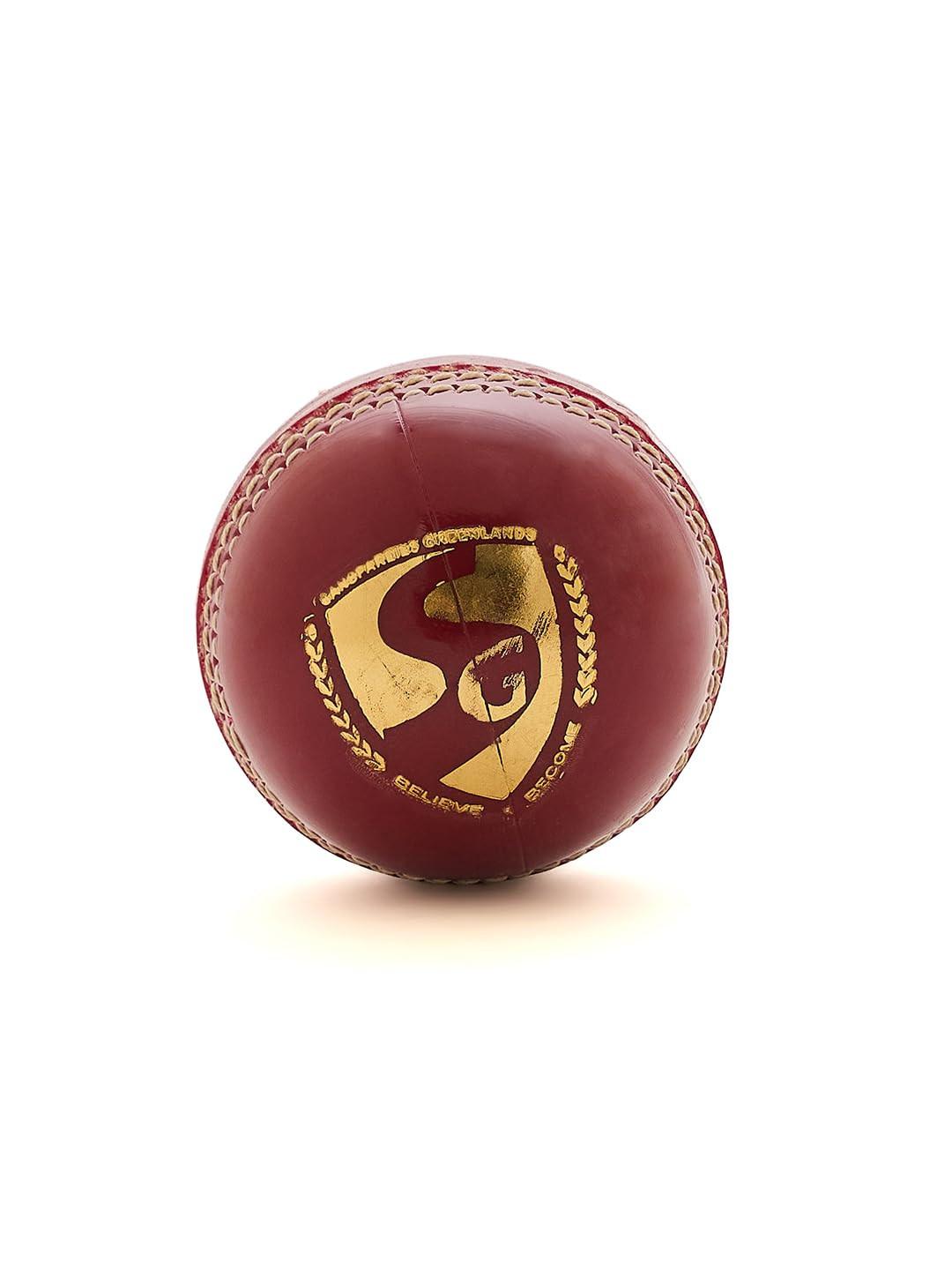 SG Super 50 Red Cricket Ball | Leatherette Match Ball for 50 Overs – probadminton.in.