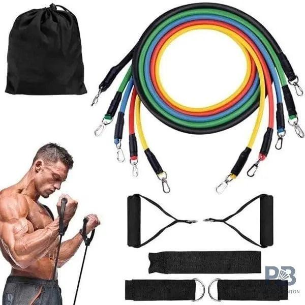 Power Elastic Resistance Bands Home Gym Extreme BD-303 | Adjustable 5 Level Fitness Tube Set | Latex Rubber Exercise Bands for Workout & Bodybuilding.