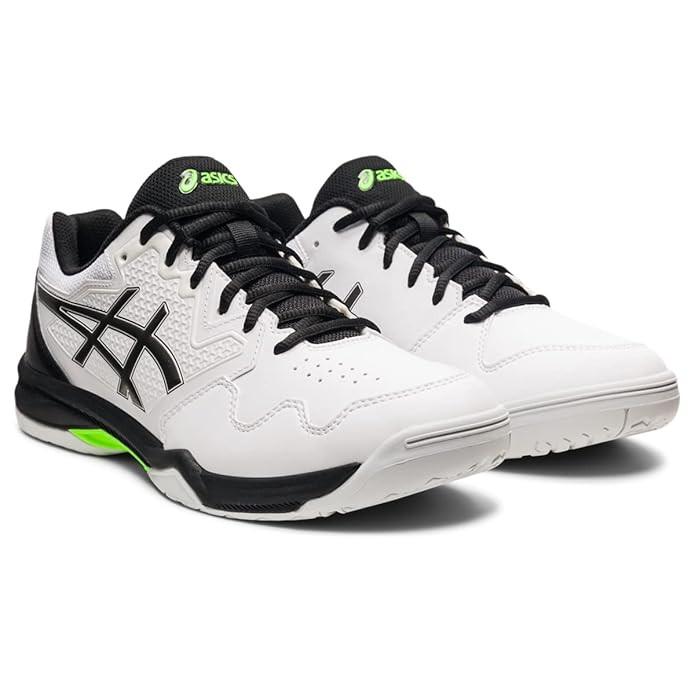 ASICS Men’s Gel-Dedicate 7 Tennis Shoes – White/Gunmetal | Supportive Court Shoes | ProBadminton.in.