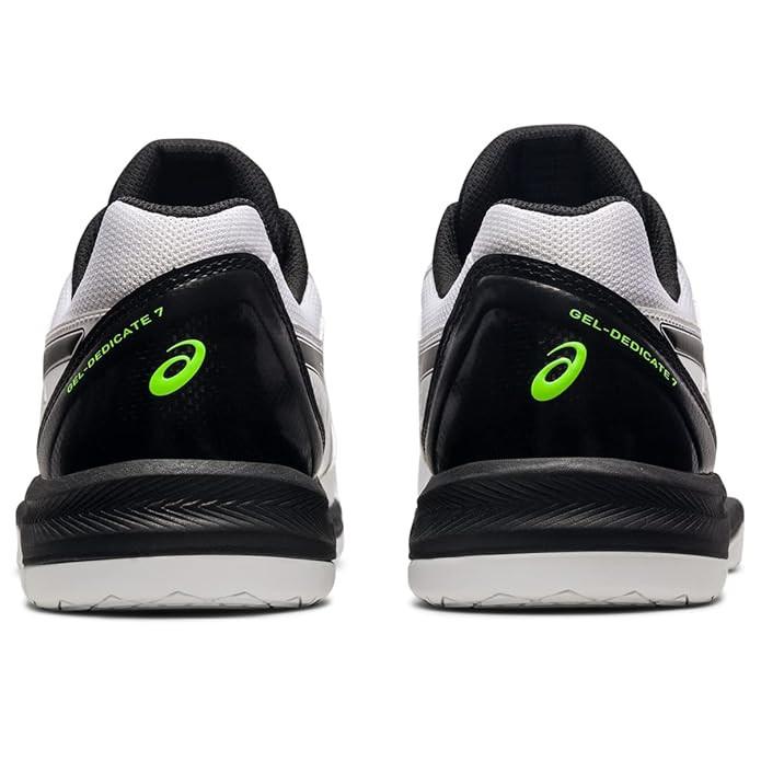 ASICS Men’s Gel-Dedicate 7 Tennis Shoes – White/Gunmetal | Supportive Court Shoes | ProBadminton.in.