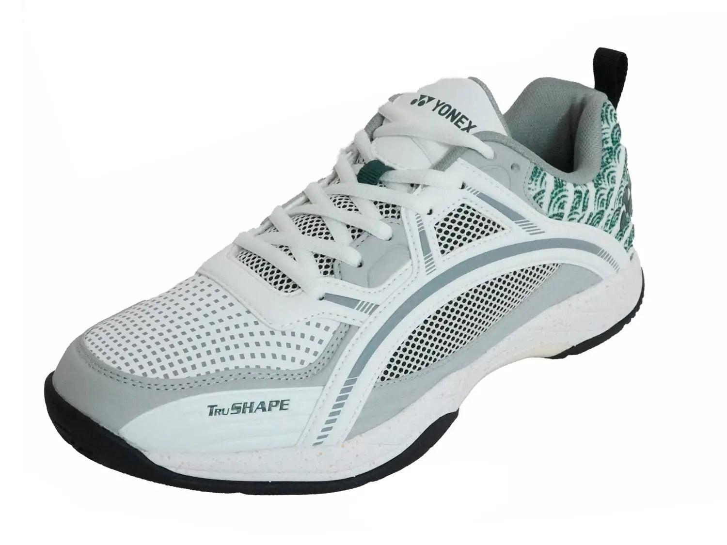 Yonex Tokyo Ultima Badminton Shoes for Men (White/Porpoise/Vintage Green).