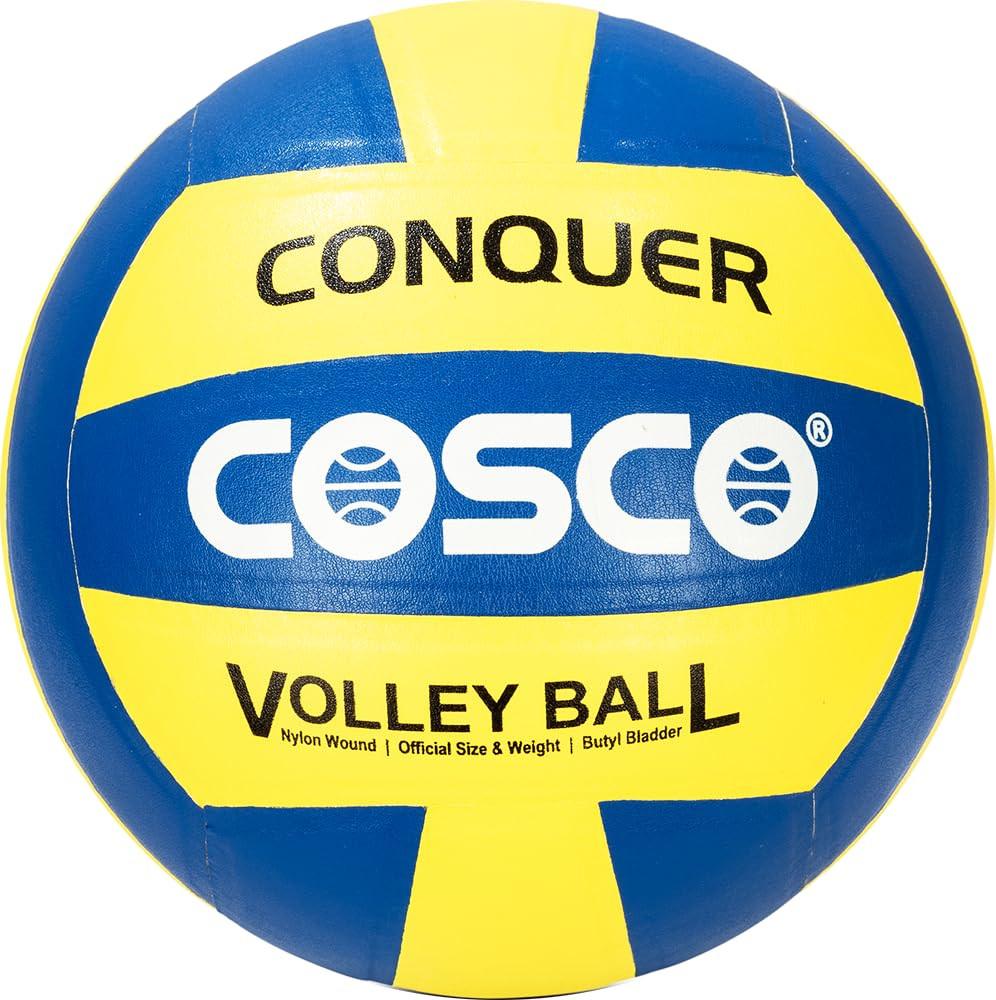 Cosco Conquer Volleyball – Durable PU Volleyball for Indoor & Outdoor Play | Lightweight 280g Match Ball.
