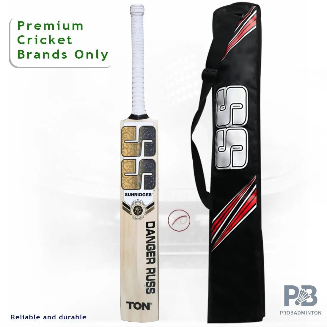 SS DRE Russ Kashmir Willow Bat – Short Handle Premium Handcrafted Cricket Bat for Power & Control | Lightweight & Durable.